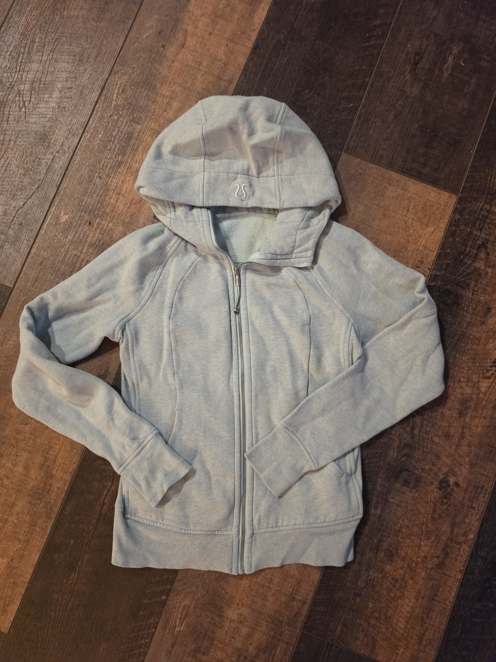 Lululemon Scuba Hoodie Light Cotton Fleece Heathered Dawn Blue Size 8